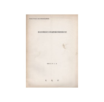 歴史的環境保全市街地整備計画調査報告書