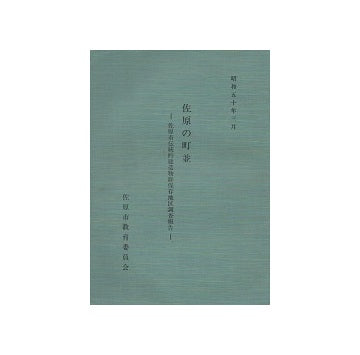 佐原の町並　佐原市伝統的建造物群保存地区調査報告
